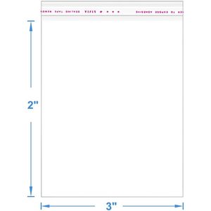 600 <b>Pack</b> 2" x 3" Small Thick Clear Resealable Cello Cellophane Self Adhesive Seal <b>Bags</b> Heavy Duty Self-Sealing OPP Poly <b>Bag</b> For - Product Image 2