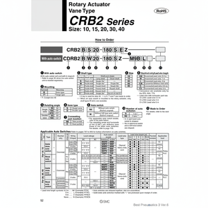 Produit manipulateur CRB2BW40-90SZ d'actionneur rotatif pneumatique SMC - Product Image 1