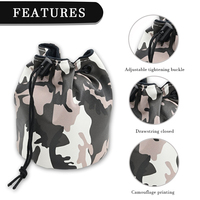 Accessoires de golf légers en cuir PU durables impression camouflage support de tees de golf étanche balle sac de poche précieux de golf