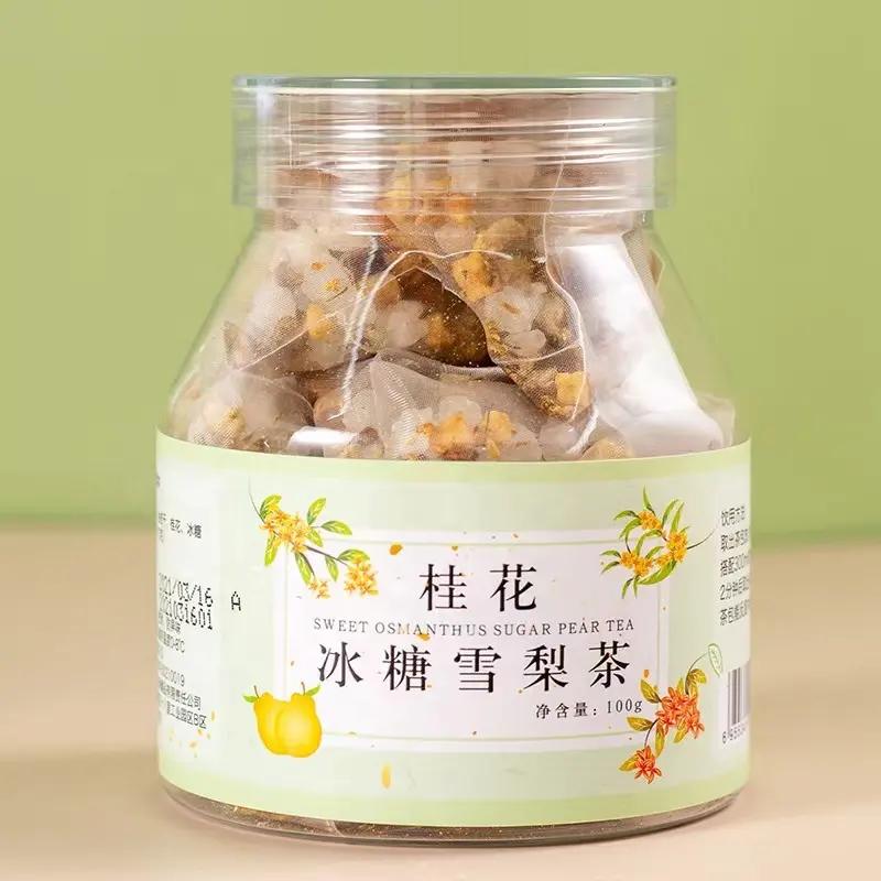 उच्च गुणवत्ता सूखे फल का स्वाद चाय बैग Osmanthus रॉक चीनी नाशपाती चाय चीनी चाय बैग