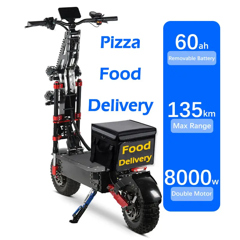 X7 OEM/ODM 5000W 5600W Double Suspension Fast Delivery E Scooter 8000W Adult Food Pizza Electric Delivery Scooter With Box