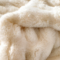 Couverture de lit d'hiver en jacquard pelucheux, double couche, super douce et chaude, 100% polyester, écologique, de luxe, avec motifs 3D