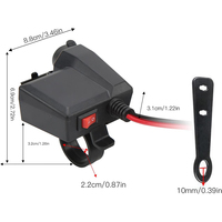 Chargeur mobile vélo 12V à 5V avec voltmètre allume-cigare