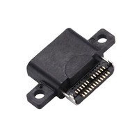 Connecteur femelle USB Type C étanche 24 broches SMT à montage vertical sur circuit imprimé avec oreilles de fixation à vis