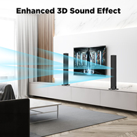 Haut-parleur sans fil/BT avec connexions ARC/OPT/AUX Barres de son pour TV Deep Bass Barres de son détachables