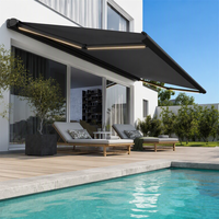 Auvent extérieur rétractable innovant et imperméable avec support de fixation à dégagement rapide pour la zone de divertissement à domicile et sur la terrasse