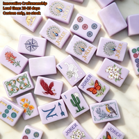 Jeu de tuiles de Mahjong américain en acrylique gravé, 160 pièces, violet clair, style parisien, pour soirées de jeu à domicile, événements communautaires et distribution