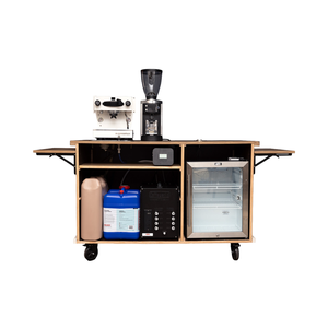 Houten afneembare draagbare 4-wielige fastfood-snack-koffiekar <span class=keywords><strong>bar</strong></span> mobiele winkel kan in de autokoffer worden geplaatst - Product Image 4