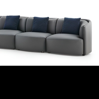 Ensemble de canapés sectionnels modernes en cuir en forme de L, rembourrés avec chaise longue pour appartements et salons d'hôtel