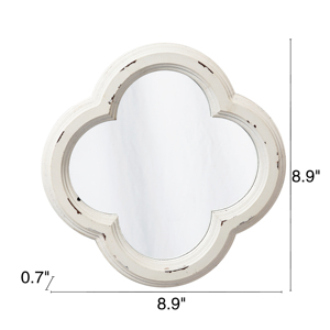 Luxury casale RTS fatto a mano bianco rustico decorativo per la casa a forma irregolare piccolo <span class=keywords><strong>bagno</strong></span> expejo legno cornice <span class=keywords><strong>specchio</strong></span> da parete - Product Image 3