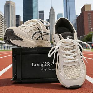 Chaussures de course légères à semelle épaisse respirantes pour hommes et femmes, chaussures de marche de style designer en maille pour hommes - Product Image 6