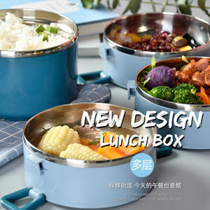 Creatieve Japanse Kinderlunchbox Voedseldoos Roestvrijstalen Lunchbox Keuken <span class=keywords><strong>Instant</strong></span> Noedels Kom Beker - Product Image 5