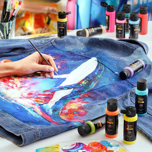 Pinturas acrílicas de tela, pinturas acrílicas de 24 colores, 60ml, venta al por mayor <span class=keywords><strong>para</strong></span> <span class=keywords><strong>ropa</strong></span>, camisetas, bolsos, zapatos, arte - Product Image 4