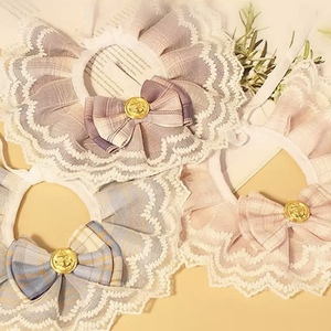 Vente en gros de bandanas rayés mignons pour animaux de compagnie, nœud <span class=keywords><strong>papillon</strong></span> réglable en polyester, accessoires pour chiens et chats toute l'année, pour chiots et chatons - Product Image 5