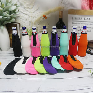 Sarung Botol Bir Tebal Berinsulasi Neoprene, Dapat Digunakan Kembali, dengan Ritsleting, untuk Pesta - Product Image 5