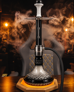 Cachimba de Acero Inoxidable 304 de Alta Resistencia con Base de Vidrio Reforzado de 55cm, Manguera Única, para Salón/Bar, Venta al por Mayor OEM - Product Image 2