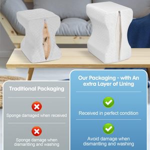 Oreiller ergonomique orthopédique en mousse à mémoire de forme pour les genoux et les jambes, réduisant la pression, pour dormir - Product Image 3