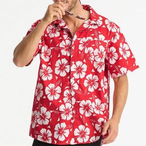 Camisas Hawaianas de Diseñador, Camisas de Alta Calidad Estampadas, Suaves y Amigables con la Piel, Camisas de Lino OEM de Manga Corta - Product Image 1
