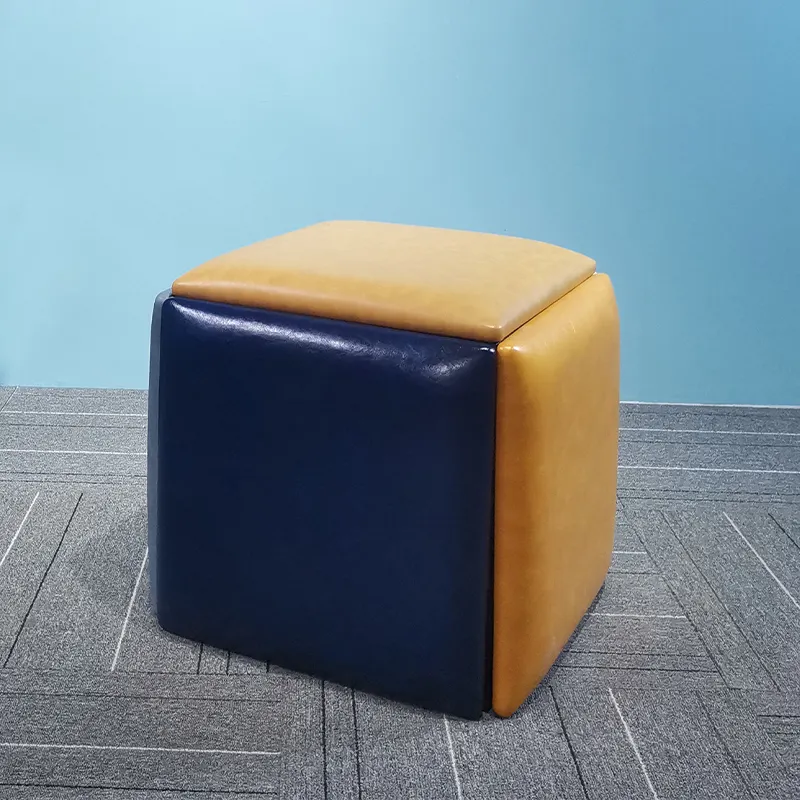 Штабелируемый 15.75X15.75X16.54 дюйма, 5 в 1, гостиной, столовой, кожа Square Cube барный стул скамеечка для ног с колесами
