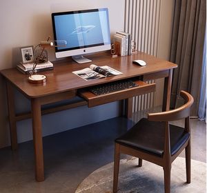 किशोरों और बच्चों के लिए ठोस लकड़ी न्यूनतम कंप्यूटर डेस्क आधुनिक घर छात्र डेस्कटॉप टेबल - Product Image 6