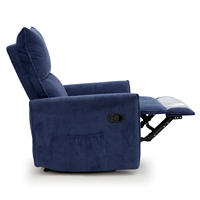 JKY Chaise inclinable manuelle moderne pour personnes âgées Convertible et pliable Micro tissu Meubles de maison et ensemble paresseux