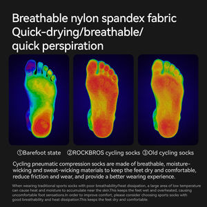 Chaussettes de compression pour le cyclisme ROCKBROS - Antibactériennes, respirantes, <span class=keywords><strong>mi</strong></span>-mollet, pour le vélo de route/VTT et la course à pied, unisexe - Product Image 3