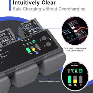 Hub de charge de batterie MA331 Air 3/3S 200W 3 canaux, chargeur rapide pour drone DJI Air3s/Air3, chargeur portable avec connexion APP - Product Image 3