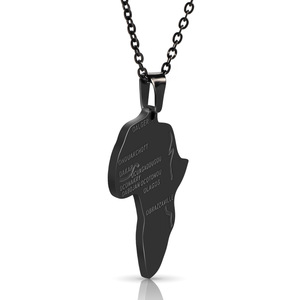 Collar con <span class=keywords><strong>Mapa</strong></span> <span class=keywords><strong>de</strong></span> <span class=keywords><strong>África</strong></span> en Acero Inoxidable Chapado en Oro <span class=keywords><strong>de</strong></span> 18K, Collar con Colgante <span class=keywords><strong>de</strong></span> País Africano para Viajeros - Product Image 4
