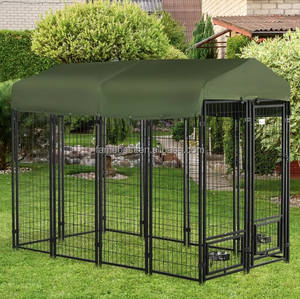 Katı desen açık Pet köpek kulübesi ev büyük ağır demir köpek kulübesi kafes düğme kapatma ile ısıtmalı köpek kasalar - Product Image 4