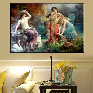 Nuovi Arrivi: Pittura Diamante 5D 'Le Bellezze sulla Pietra al Bordo del Fiume', Ricamo Diamante Completo, Decorazione Artistica Fatta a Mano per Pareti - Product Image 2