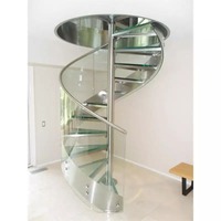 Kit d'escalier en colimaçon extérieur moderne pour villa, en acier et bois, personnalisable, avec colonne centrale pour grenier