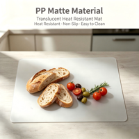 Set de table en PP transparent mat de qualité alimentaire, résistant à la chaleur, imperméable, anti-graisse, flexible, enroulable, avec logo/design graphique personnalisé
