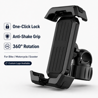 Soporte para Teléfono de Motocicleta, Carcasa Rígida Antivibraciones, Soporte de Navegación para Bicicleta, Soporte Antichoque para Manillar de Scooter y Bicicleta Eléctrica