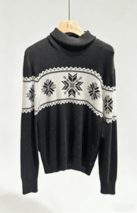 ODM/OEM Women's Viscose Polyester Blend <b>Turtleneck</b> <b>Sweater</b>, Winter Snowflake Jacquard Knit Pullover - Product Image 2