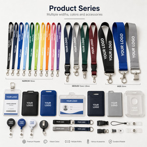 Custom Logo Polyester Lanyard Heat Transfer Printing Various Hardware <b>Clips</b> and Buckles for Office Event and School ID Badge - Product Image 6