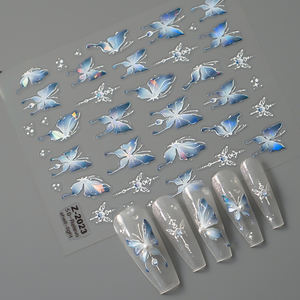 5D en relief papillon <span class=keywords><strong>Nail</strong></span> <span class=keywords><strong>Art</strong></span> autocollants auto-adhésif coquille lumière papillons ongles décalcomanies <span class=keywords><strong>printemps</strong></span> été ongles autocollants - Product Image 2