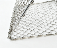 Panier de barbecue carré pliable portable en acier inoxydable soudé, filet de cuisson en maille métallique à long manche pour poisson