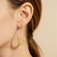 Anting Cincin Polos Motif Tetesan Air Gaya Eropa dan Amerika, Perhiasan Mewah dan Berkualitas Tinggi Terbaru
