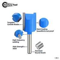 1/4'' 6mm Shank Blue Straight Router Bit Alat Pemotong Kayu Lapisan AlTiN Face Mill End Mill OEM
