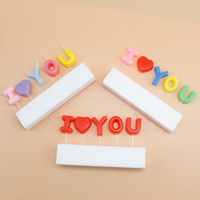 Romantische I LOVE YOU Kerzen-Set Bunte Alphabet- & Herzförmige Tortenkerzen für Jubiläum Valentinstag & Heiratsantrag Party