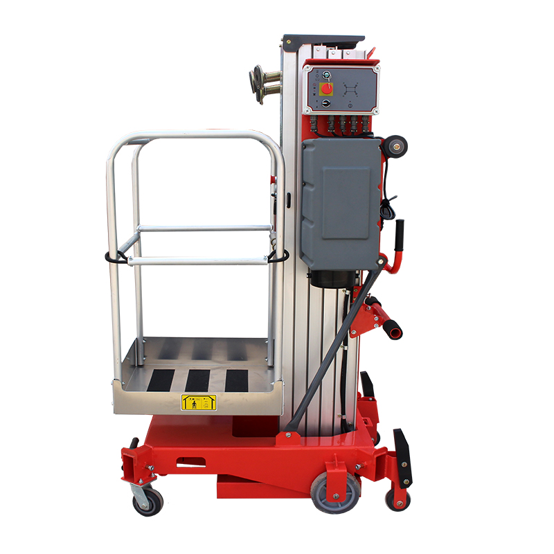 Высококачественная алюминиевая подъемная платформа для воздушных условий, гидравлический вертикальный одномачтовый подъемник