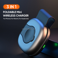 Mini taille 3 en 1 chargeur sans fil magnétique pliable 15W 10W 7.5W 3W 2.5W téléphone écouteur montre dosette de charge