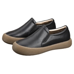 Chaussures d'hiver en cuir véritable pour hommes, à enfiler, bout rond, doublure en peluche, chaudes et confortables, semelle extérieure en caoutchouc, semelle intermédiaire en EVA, type botte à la cheville - Product Image 5