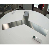 Table de réunion en surface solide acrylique Corian au design populaire, chaise de forme ronde, mobilier de salle de conférence