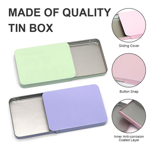 Piccole Scatole Scorrevoli Nere in Latta per Menta, Contenitori in Metallo con Coperchio Scorrevole per Balsamo Labbra, Profumo Solido, Spezie - Vendita all'Ingrosso - Product Image 3