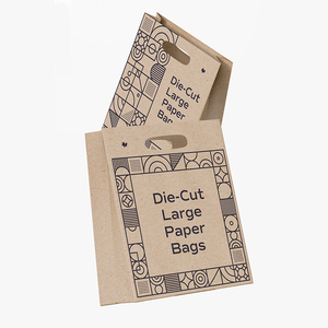 Sacs en papier personnalisés pour beignets avec poignées découpées, en papier kraft recyclable, impression offset, emballage alimentaire, design jaune-orange - Product Image 4