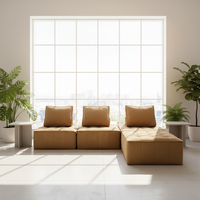 Sofá Seccional Modular de Lujo, Moderno, Tapizado en Tela, con Espuma Comprimida y Diseño Acolchado, para Salas de Estar y Apartamentos de Lujo