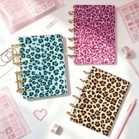 Cubierta de Acrílico A7 con Estampado de Leopardo para Cuaderno de Hojas Sueltas, Cubierta de Acrílico DIY de 6 Agujeros para Cuaderno