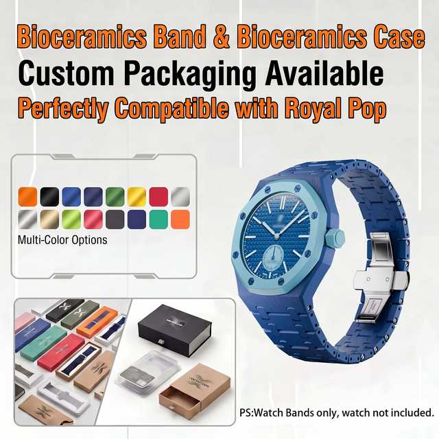 Breathable Lightweight Wholesale Bioceramic Watch Band for Swatch x AP Royal Pop Pocket-to-Wrist Conversion Kit for Men Women