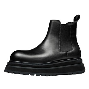 New High Authentic <b>Boots</b> Men's Suede Genuine Leather Thick Sole 5CM Elevator Short <b>Boot</b> With Premium Texture - Product Image 1